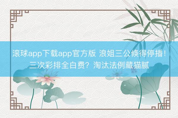 滚球app下载app官方版 浪姐三公倏得停播！三次彩排全白费？淘汰法例藏猫腻