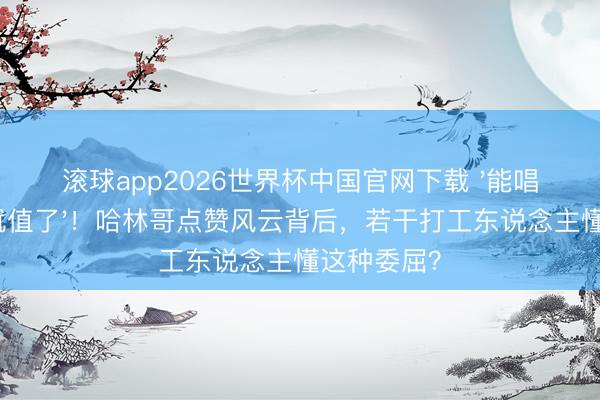 滚球app2026世界杯中国官网下载 '能唱心爱的歌就值了'!哈林哥点赞风云背后,若干打工东说念主懂这种委屈?