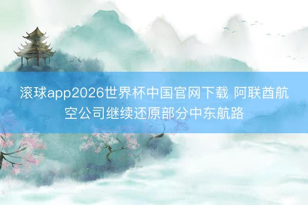 滚球app2026世界杯中国官网下载 阿联酋航空公司继续还原部分中东航路